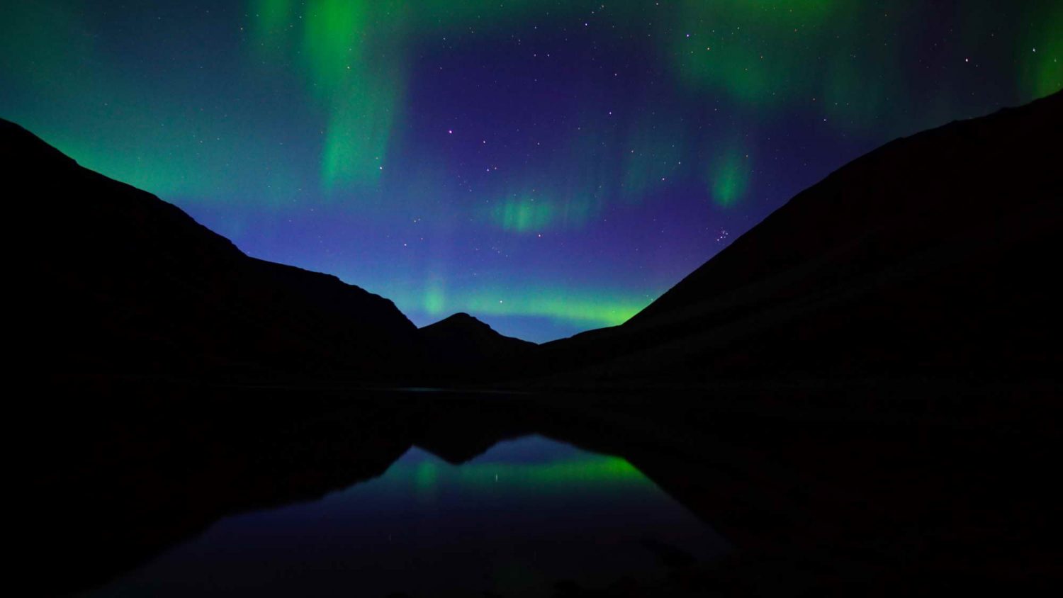 Northern lights while hiking in the Yukon