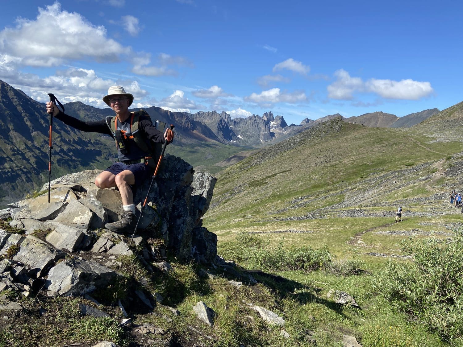 Hiker along Grizzly Ridge Tombstone territorial park