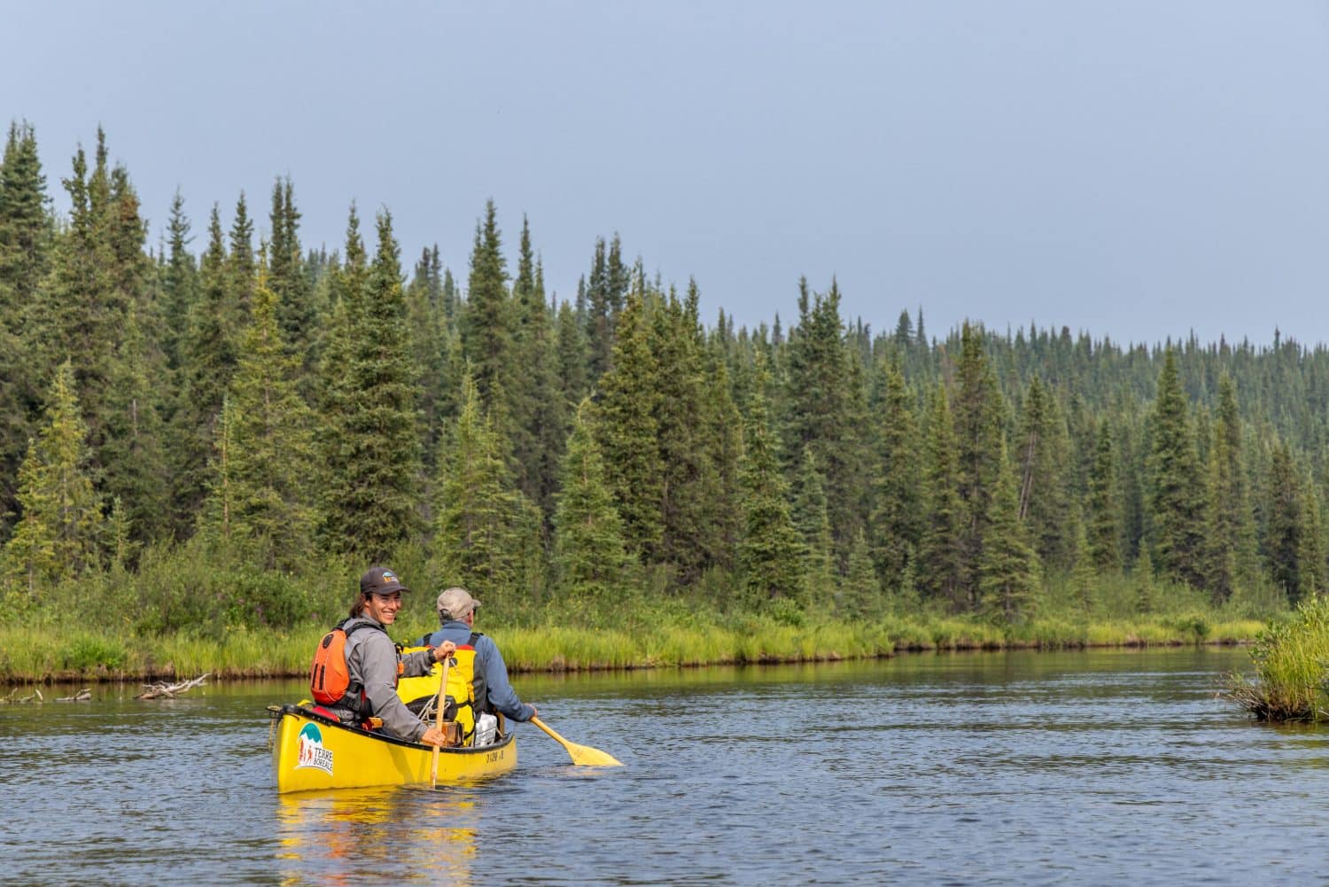 Paddlers on the Upper Liard River Yukon
